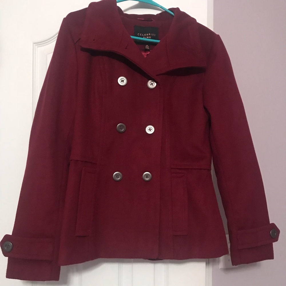 Celebrity Pink Maroon Winter Jacket